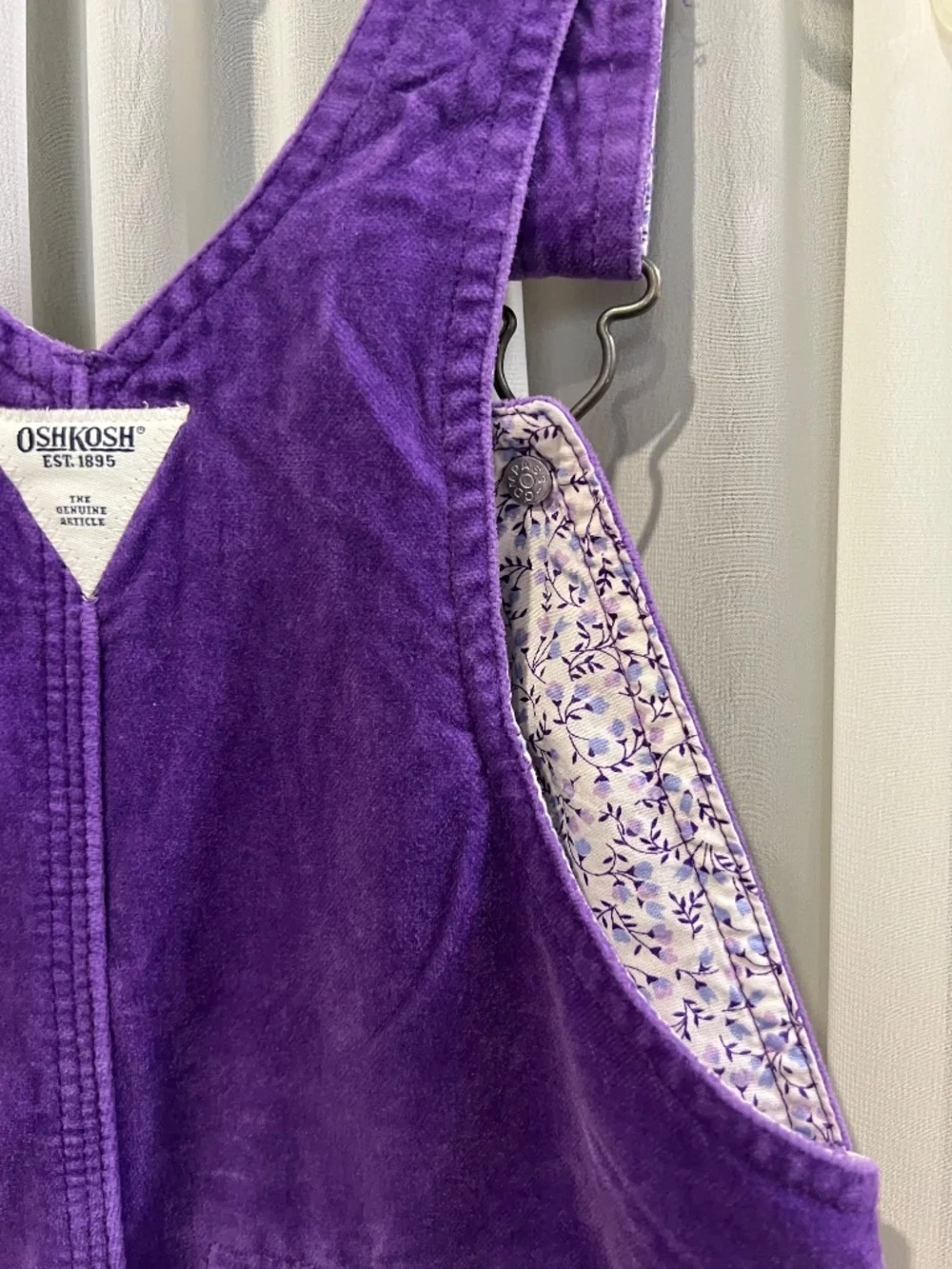 Gorgeous OshKosh Vintage Purple & Floral Overalls Girls 4 4T Velvet Excellent